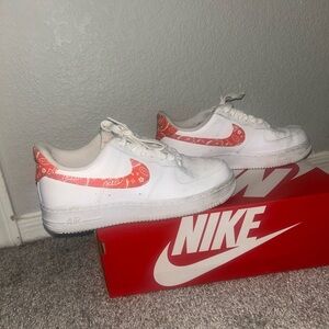 Nike Kids White and Orange Sneakers